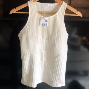 NWOT Mango ribbed white sleeveless top